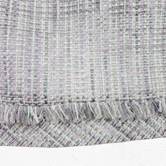 WHBM Purple White Tweed Fray Fringe Pencil Straight Knee Length Skirt Size 8 - Picture 4 of 9